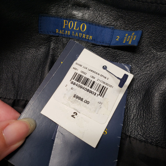 Polo Ralph Lauren Lambskin Leather Pants Womens 2 Black High Waisted Ankle Chic - Picture 4 of 16